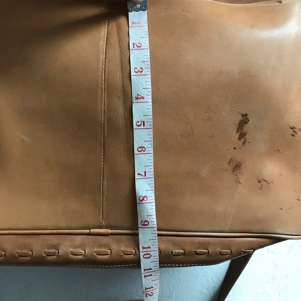 ZARA MENS LEATHER DUFFEL BAG TOO HANDLE CAMEL BROWN